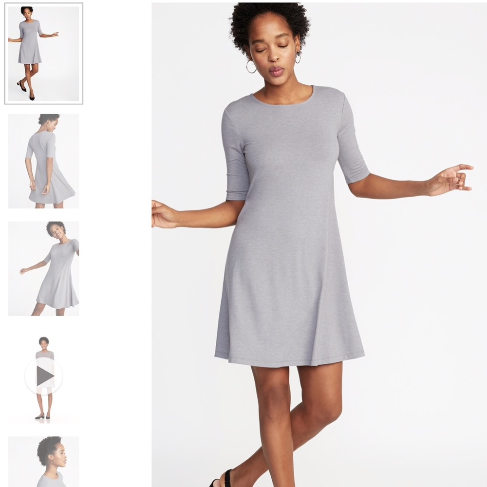 Old Navy Jersey Swing Dress / heather grey / MED